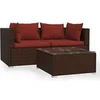 Image de Salon de jardin modulable resine tressee rouge 3 pieces x 70 x 60.5 2 personnes