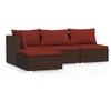 Image de Salon de jardin modulable resine tressee rouge 2 pieces 4 personnes