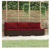 Image de Bank 3-zits met kussens poly rattan bruin317550