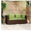 Image de Bank 2-zits met kussens poly rattan bruin317553