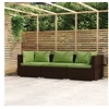 Image de Bank 3-zits met kussens poly rattan bruin317555