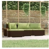 Image de 4-delige Loungeset met kussens poly rattan bruin317556