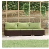 Image de Bank 3-zits met kussens poly rattan bruin317561