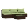Image de Salon de jardin modulable vert 4 pieces resine tressee 70 x 60.5 cm 3 personnes
