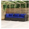 Image de Tuinbank 3-zits met kussens poly rattan grijs317566