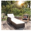 Image de Chaise longue L. 201 cm H. 28.5 cm noir en resine tressee non empilable non pliable