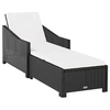 Image de Chaise longue L. 68 cm en resine tressee noir H. 29 cm non pliable