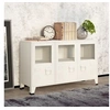 Image de Buffet industriel Blanc 105x35x62 cm Métal et verre