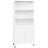 Image de Bibliothèque industrielle Blanc 80x32x180 cm Acier339632