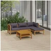 Image de Salon de jardin modulable bois gris 5 pieces 69 x 65 x 62.5 4 personnes