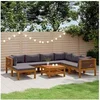Image de Salon de jardin modulable bois gris 8 pieces 69 x 65 x 62.5 7 personnes