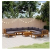 Image de Salon de jardin modulable bois gris 11 pieces x 69 x 62.5 10 personnes