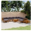 Image de Salon de jardin modulable bois gris 12 pieces 69 x 65 x 62.5 10 personnes