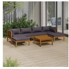 Image de Salon de jardin modulable bois gris 7 pieces x 69 x 62.5 6 personnes