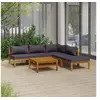 Image de Salon de jardin modulable 5 personnes 6 pieces bois massif 69 x 65 x 62.5 cm gris