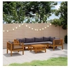 Image de Salon de jardin modulable 7 pieces gris 6 personnes 69 x 65 x 62.5 cm bois massif