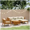 Image de Salon de jardin modulable bois massif beige 6 pieces 69 x 65 x 62.5 5 personnes