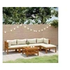 Image de Salon de jardin modulable beige bois massif 6 pieces 69 x 65 x 62.5 cm 5 personnes