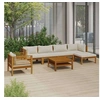 Image de Salon de jardin modulable bois massif beige 7 pieces 69 x 65 x 62.5 6 personnes