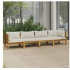 Image de Canapé de jardin 4 places et coussin crème Bois d'acacia massif