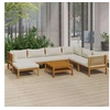 Image de Salon de jardin modulable bois massif beige 8 pieces x 69 x 62.5 7 personnes