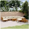 Image de Salon de jardin modulable bois massif beige 12 pieces 69 x 65 x 62.5 10 personnes