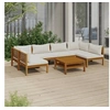 Image de Salon de jardin modulable bois massif beige 6 personnes 69 x 65 x 62.5 cm 7 pieces