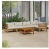 Image de Salon de jardin modulable beige bois massif 5 personnes 69 x 65 x 62.5 cm 6 pieces