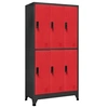 Image de Armoire à casiers Anthracite et rouge 90x45x180 cm Acier