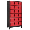 Image de Armoire à casiers Anthracite et rouge 90x40x180 cm Acier