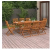 Image de Bois d'Acacia Massif Mobilier à Dîner de Jardin 9 pcs Table et Chaises de Patio Ensemble de Salle à Manger de 3086974