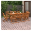 Image de Bois d'Acacia Massif Mobilier à Dîner de Jardin 11 pcs Table et Chaises de Patio Ensemble de Salle à Manger 3086975