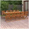 Image de Bois d'Acacia Massif Mobilier à Dîner de Jardin 11 pcs Table et Chaises de Patio Ensemble de Salle à Manger 3086980