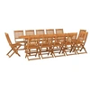 Image de Bois d'Acacia Massif Mobilier à Dîner de Jardin 13 pcs Table et Chaises de Patio 3086981