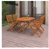 Image de Ensemble à manger de jardin 5 pcs Bois d acacia solide
