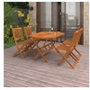 Image de Bois d'Acacia Massif Mobilier à Dîner de Jardin 5 pcs Table et Chaises de Patio Ensemble de Salle à Manger de 3086998