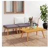 Image de Salon de jardin 4 pcs avec coussins Bois d'acacia solide, 60 x 60 x 29 cm, 34.8kg