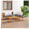 Image de Salon de jardin modulable gris 5 personnes 6 pieces 65 x 60 x 65 cm bois massif