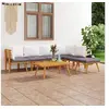 Image de Salon de jardin 7 pcs avec coussins Bois d'acacia solide