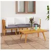 Image de Salon de jardin modulable bois massif gris 3 pieces 65 x 60 x 65 3 personnes