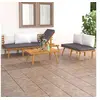 Image de Salon de jardin vidaxl bois massif 5 personnes 3 pieces