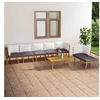 Image de Salon de jardin modulable bois massif gris 8 pieces 90.0 x 55 x 35 7 personnes