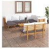 Image de Salon de Jardin 9 pcs avec Coussins Meubles d'Extérieur Mobilier de Patio Meubles de Terrasse Mobilier de Jardin Bois 3087018