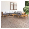 Image de Salon de jardin modulable gris 12 pieces 10 personnes 65 x 60 x 65 cm bois massif
