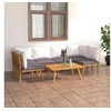 Image de Salon de jardin 7 pcs avec coussins Bois d'acacia solide, 69.4kg