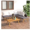 Image de Salon de jardin modulable 6 pieces 5 personnes bois massif 65 x 60 x 65 gris