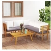 Image de Salon de jardin modulable 6 pieces 5 personnes gris 65 x 60 x 65 cm bois massif