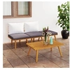 Image de Salon de jardin 4 pcs avec coussins Bois d'acacia solide, 32kg