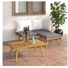 Image de Salon de jardin modulable bois massif 3 personnes 4 pieces 65 x 60 x 65 cm gris