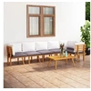 Image de Salon de jardin modulable bois massif 6 personnes gris 65 x 65 cm 7 pieces